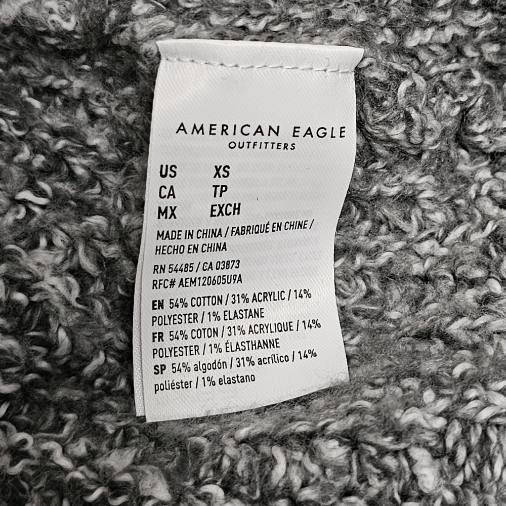 American Eagle Gray Marled Mockneck Oversized Sweater Size XS - Picture 6 of 8